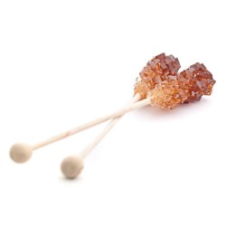 Crystal Sugar Sticks Wrapped - Brown (100)