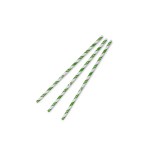 Vegware Green & White Stripe Paper Straws 6mm (250)